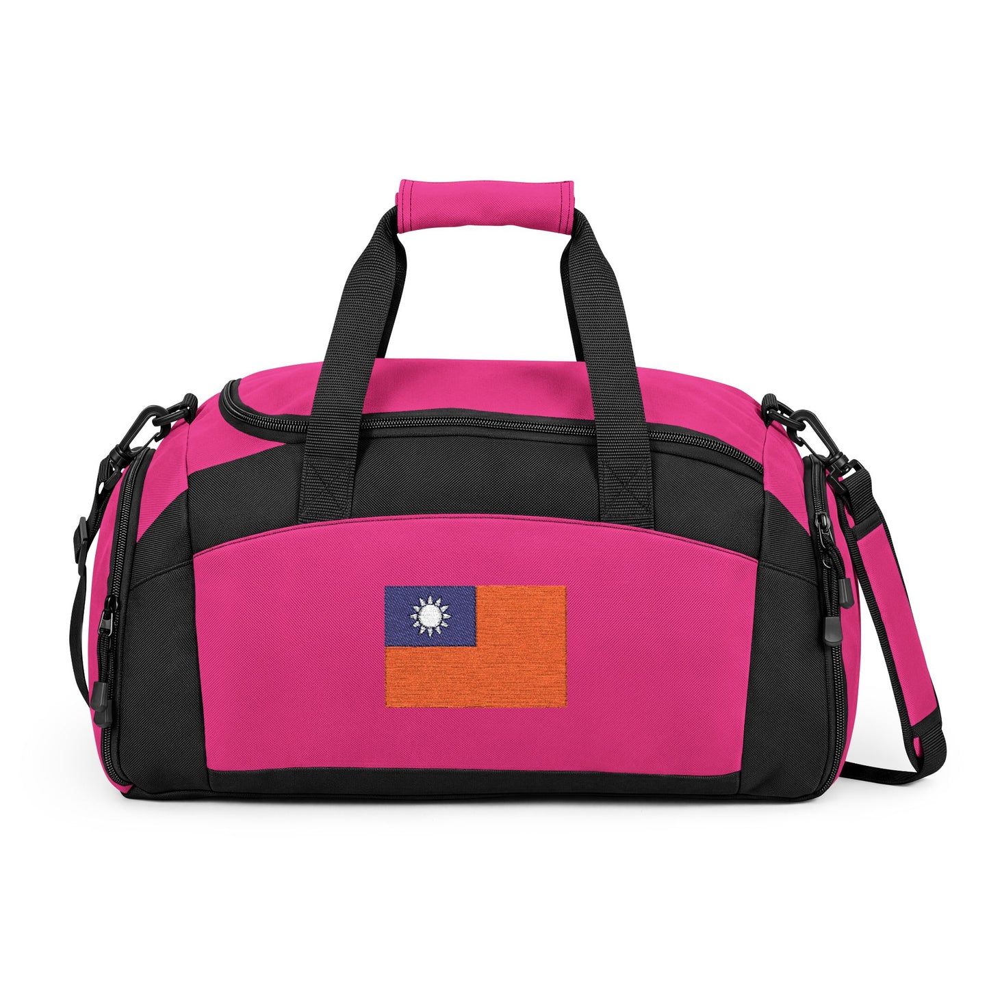 Taiwan Flag Gym Bag — Black Duffle with Embroidered Taiwan Flag