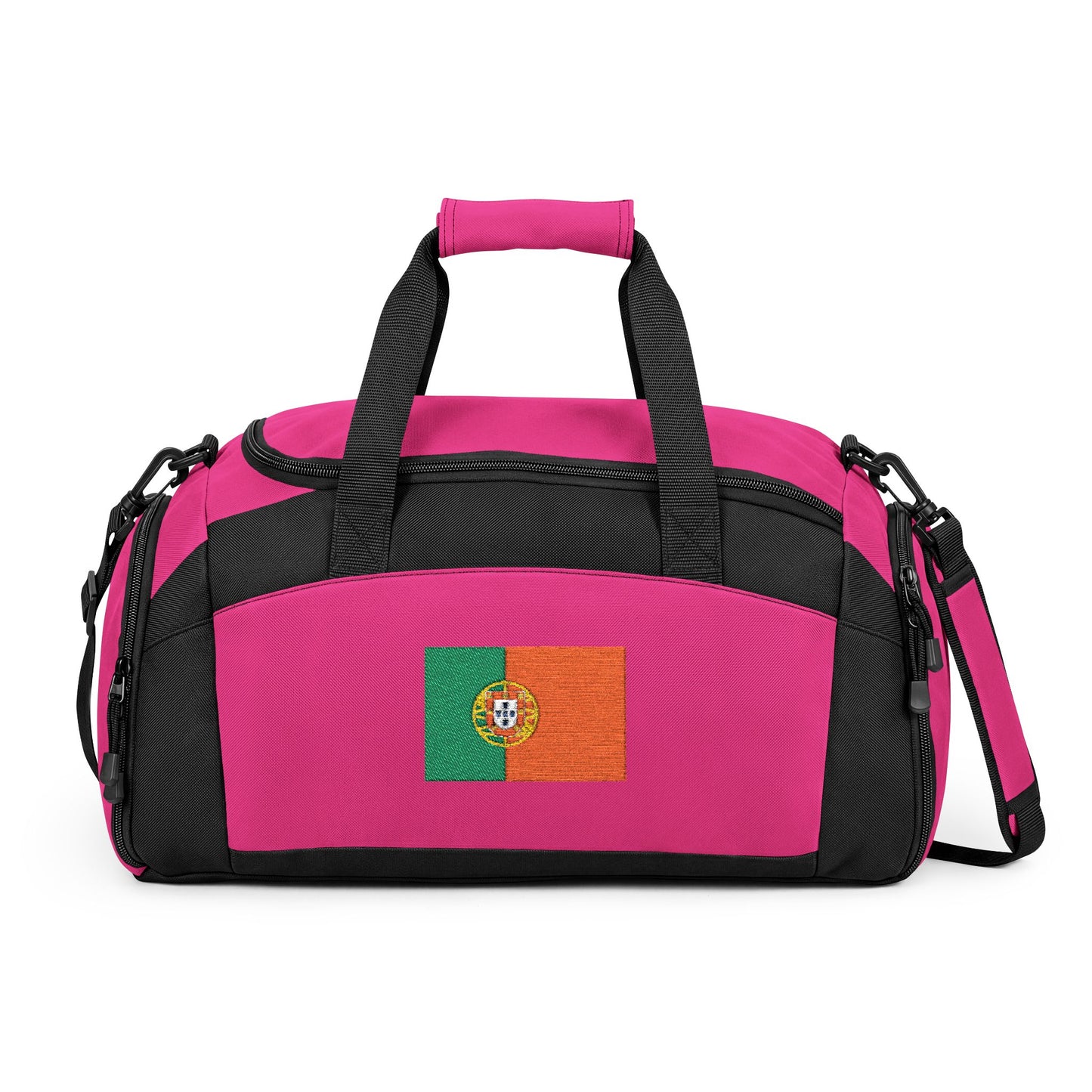 Portugal Flag Gym Bag — Black Duffle with Embroidered Portugal Flag
