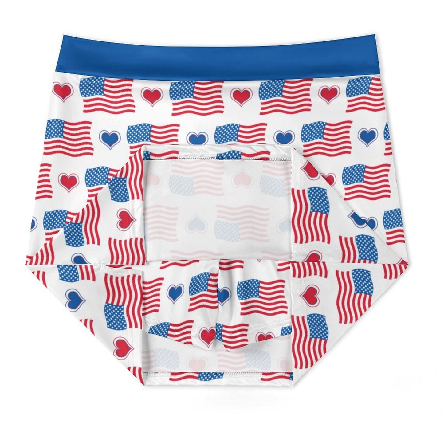 USA/American Flag Inspired Flag and Hearts Pattern Women’s Skort with Pocket