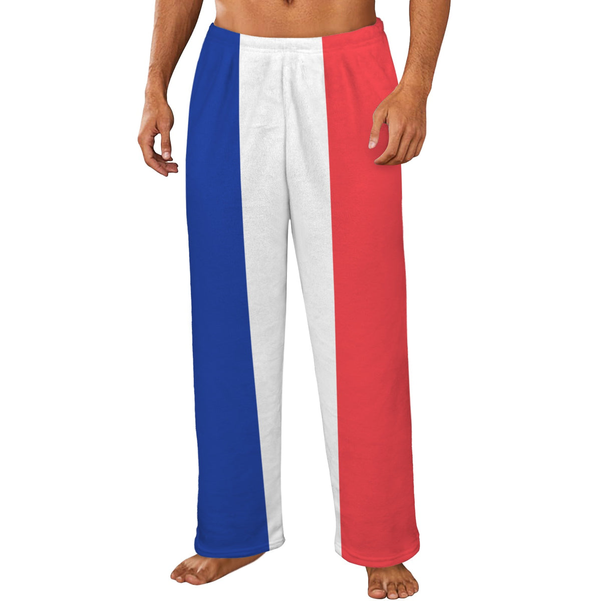 France Flag Inspired Men's Flannel Pajama Trousers Printed in the USA