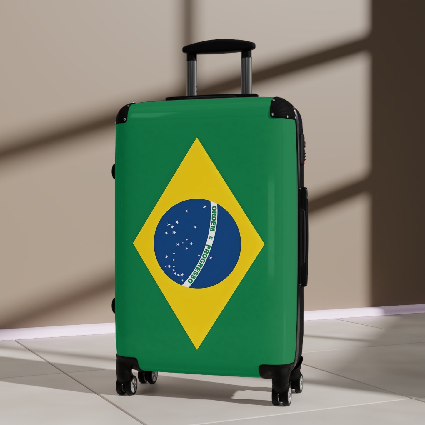 Brazil Flag Inspired Suitcase