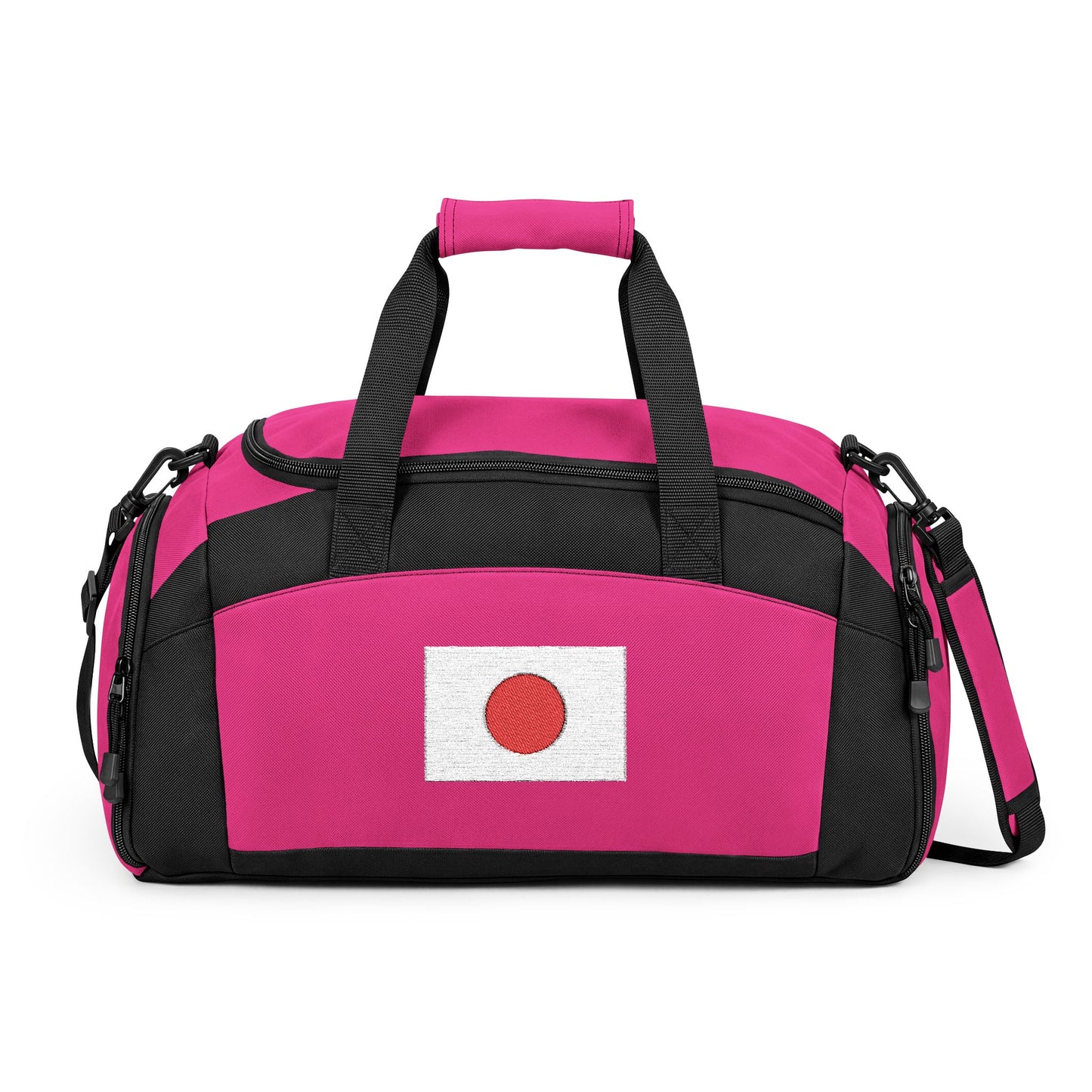Japan Flag Gym Bag — Black Duffle with Embroidered Japan Flag