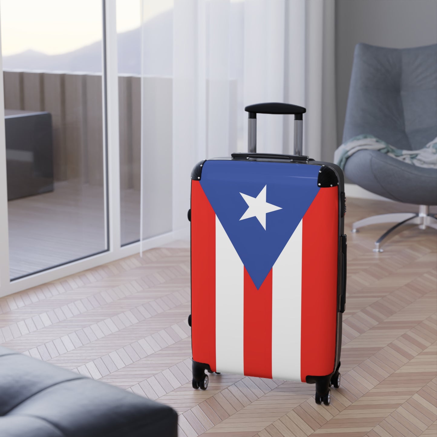 Puerto Rico Flag Inspired Suitcase