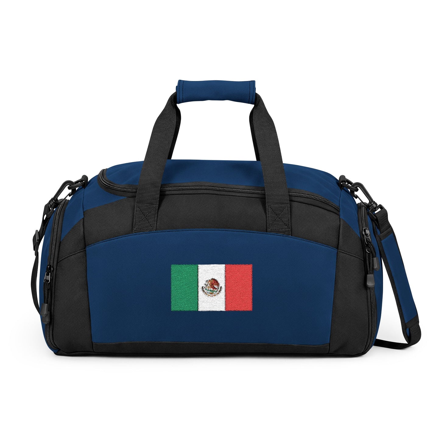 Mexico Flag Gym Bag — Black Duffle with Embroidered Mexico Flag