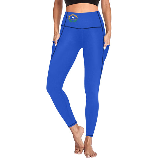 Nevada Flag Inspired Women’s High Waist Leggings with Pockets