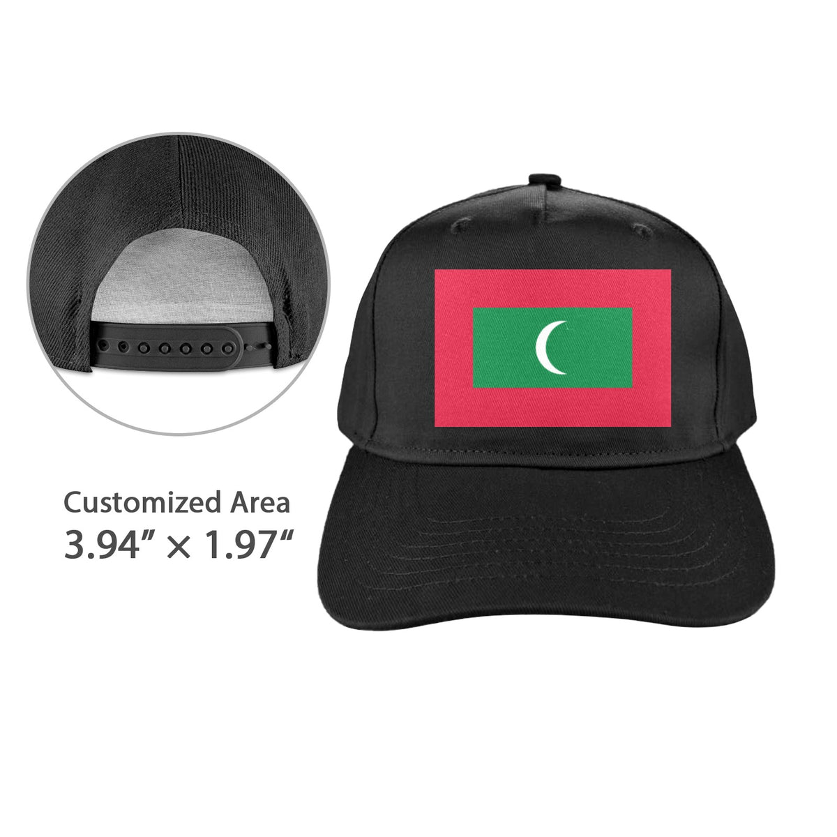 Maldives Flag Inspired Baseball Cap | Printed in the USA