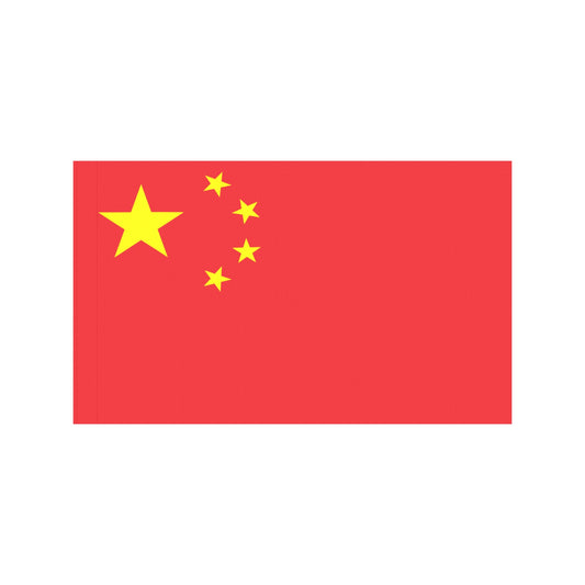 Red flag with yellow stars, Luv My Flag brand.
