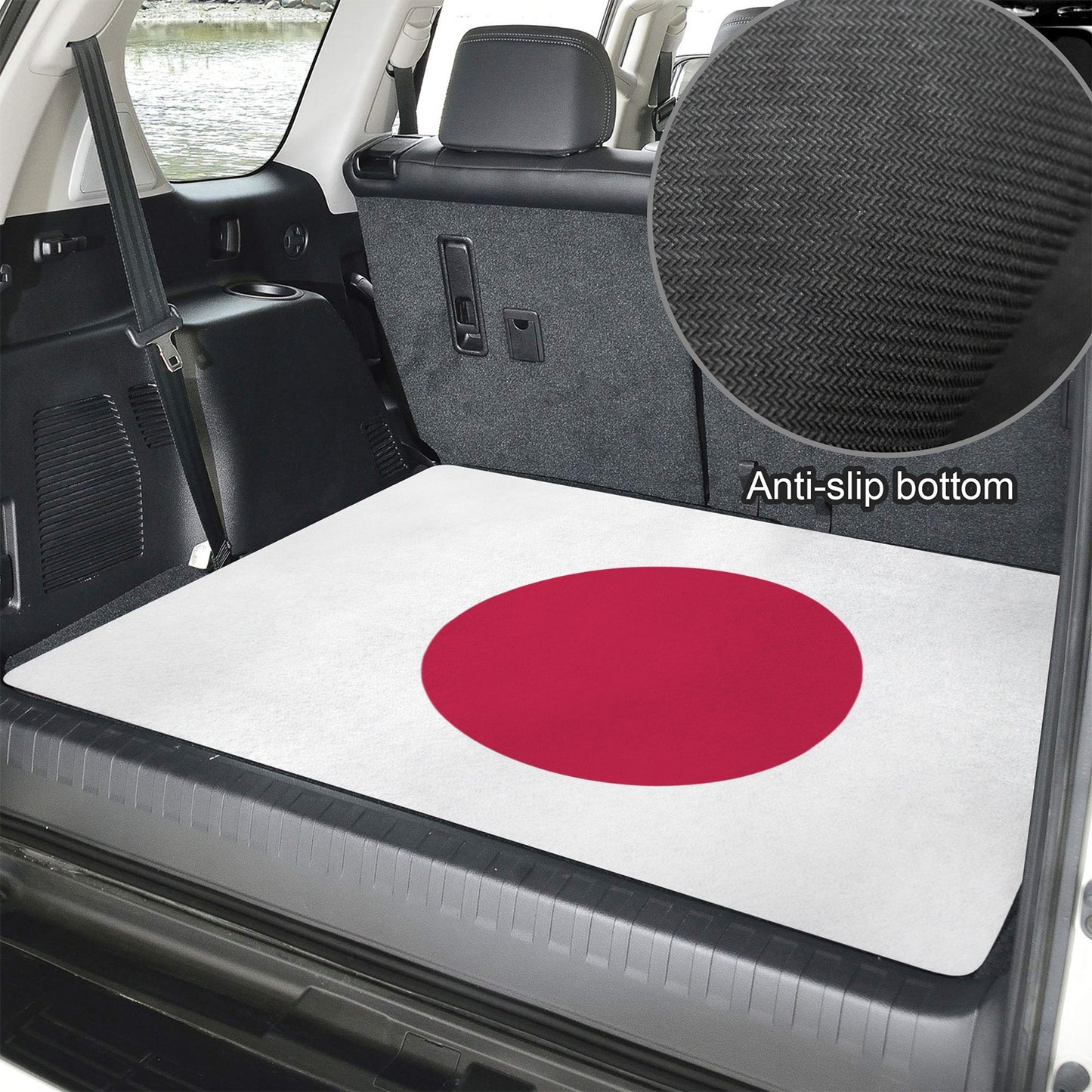 Japan Flag Inspired Car Trunk Mat 100 × 75 cm / 39.4 × 30 in Printed in the USA