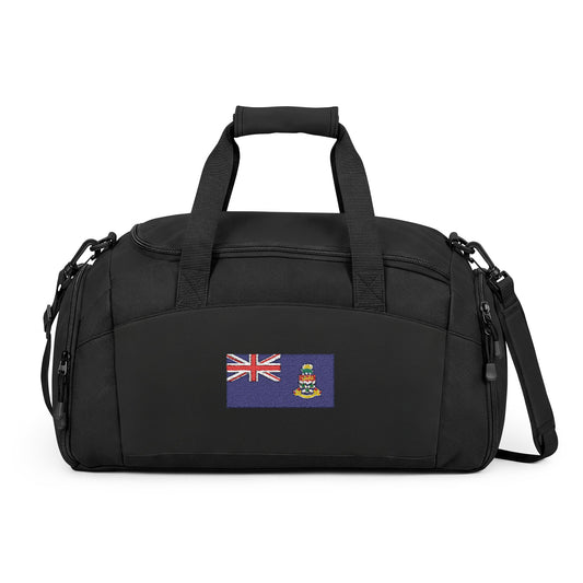 Cayman Islands Flag Gym Bag — Black Duffle with Embroidered Cayman Islands Flag