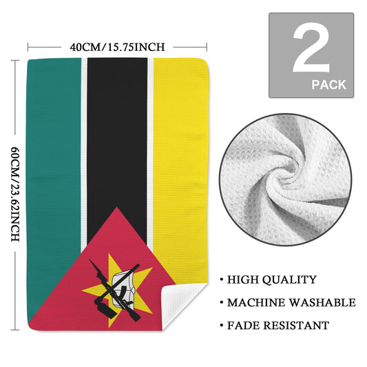 Mozambique Flag Inspired Kitchen Towel 40X60cm (Pack of 2) | Printed In the USA