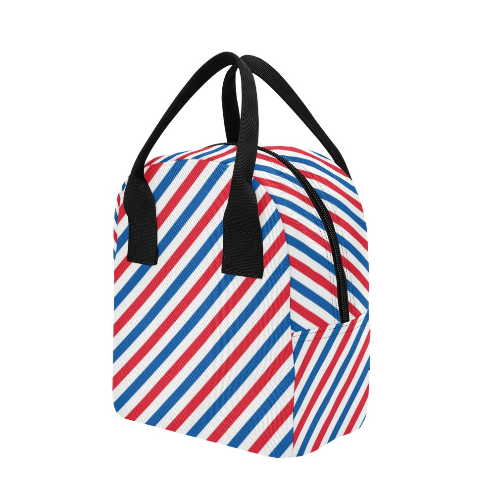 USA/American Flag Inspired Striped Pattern Insulated Lunch Bag