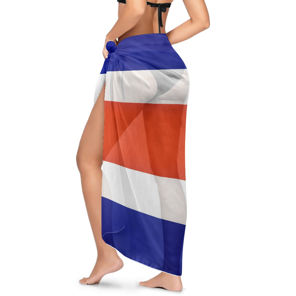 Costa Rica Flag Inspired Bikini Cover-Up