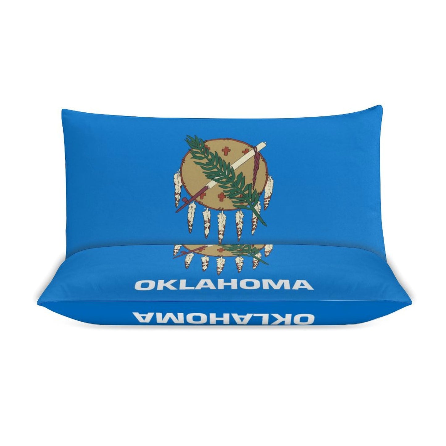 Oklahoma Flag Inspired 3-Piece Bedding Set (1 Duvet Cover + 2 Pillow Shams) – 102"×90"