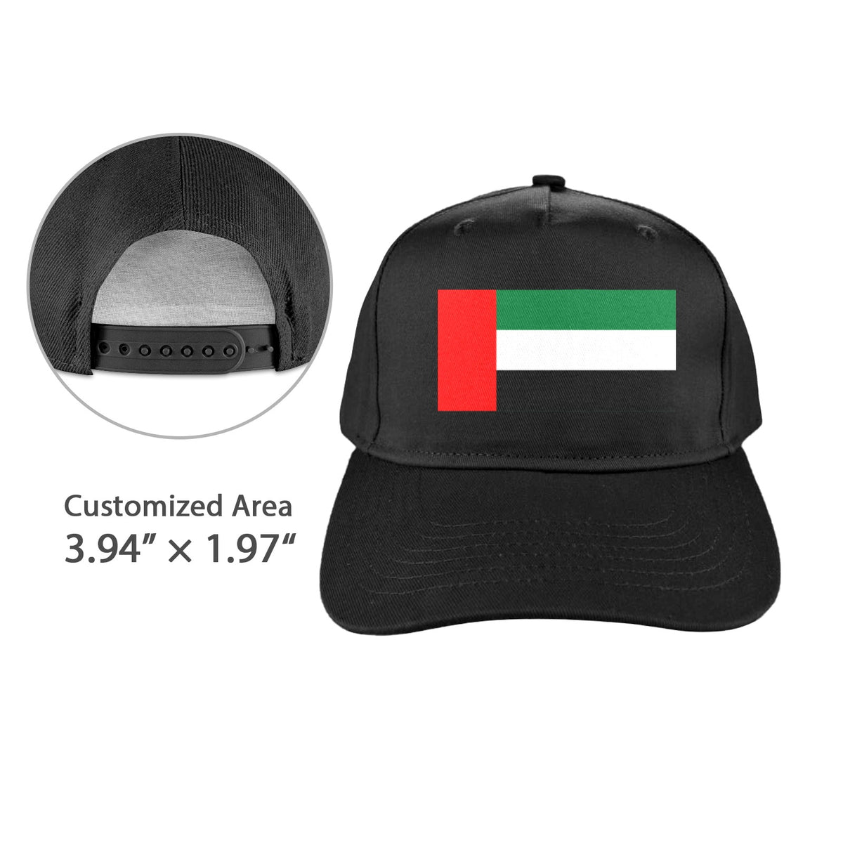 United Arab Emirates Flag Inspired Baseball Cap | Printed in the  USA