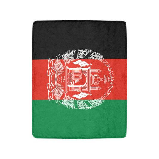 Luv My Flag blanket featuring Afghan flag design emblems.