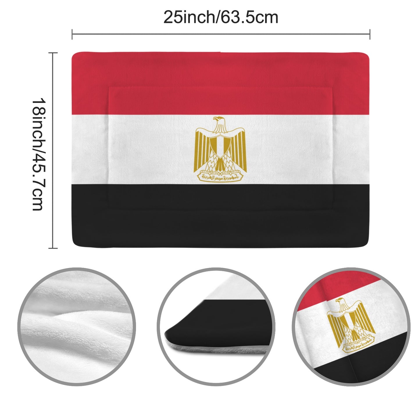 Egypt Flag Inspired Pet Mat 25x18inch (Made in the USA)
