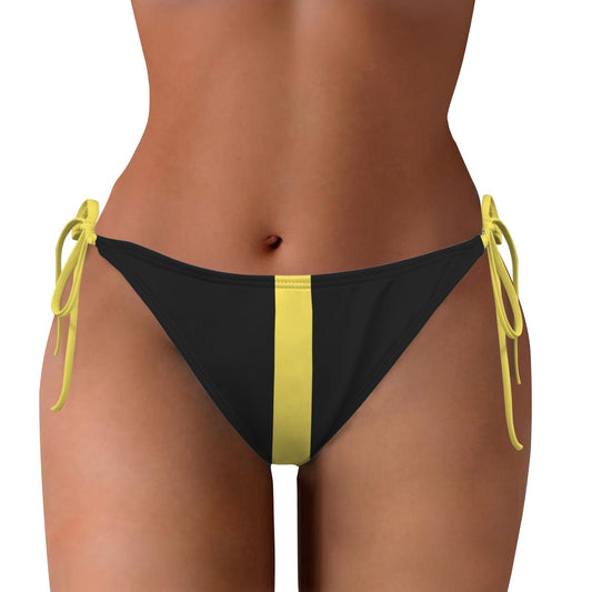 Thin Gold Line Flag Inspired Style-2 Side-Tie Bikini Bottom