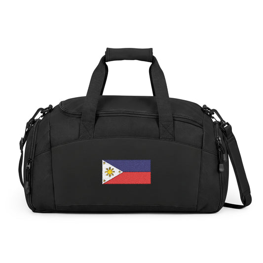 Philippines Flag Gym Bag — Black Duffle with Embroidered Philippines Flag
