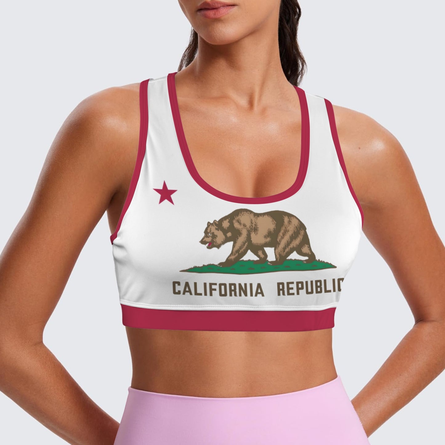 California State Flag Racerback Sports Bra