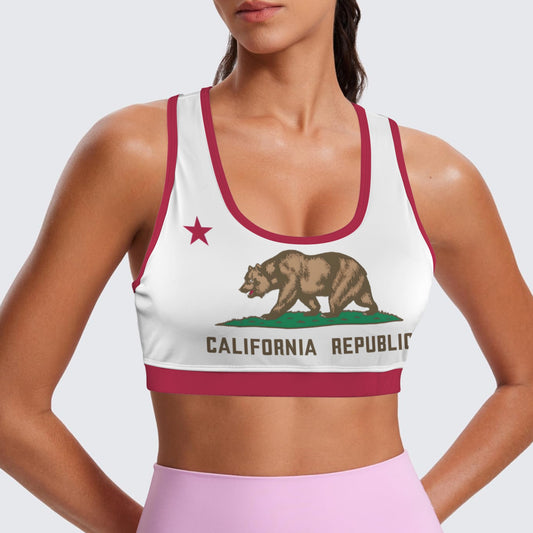 California State Flag Racerback Sports Bra