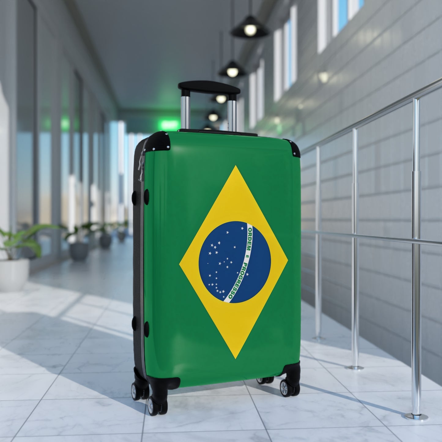 Brazil Flag Inspired Suitcase