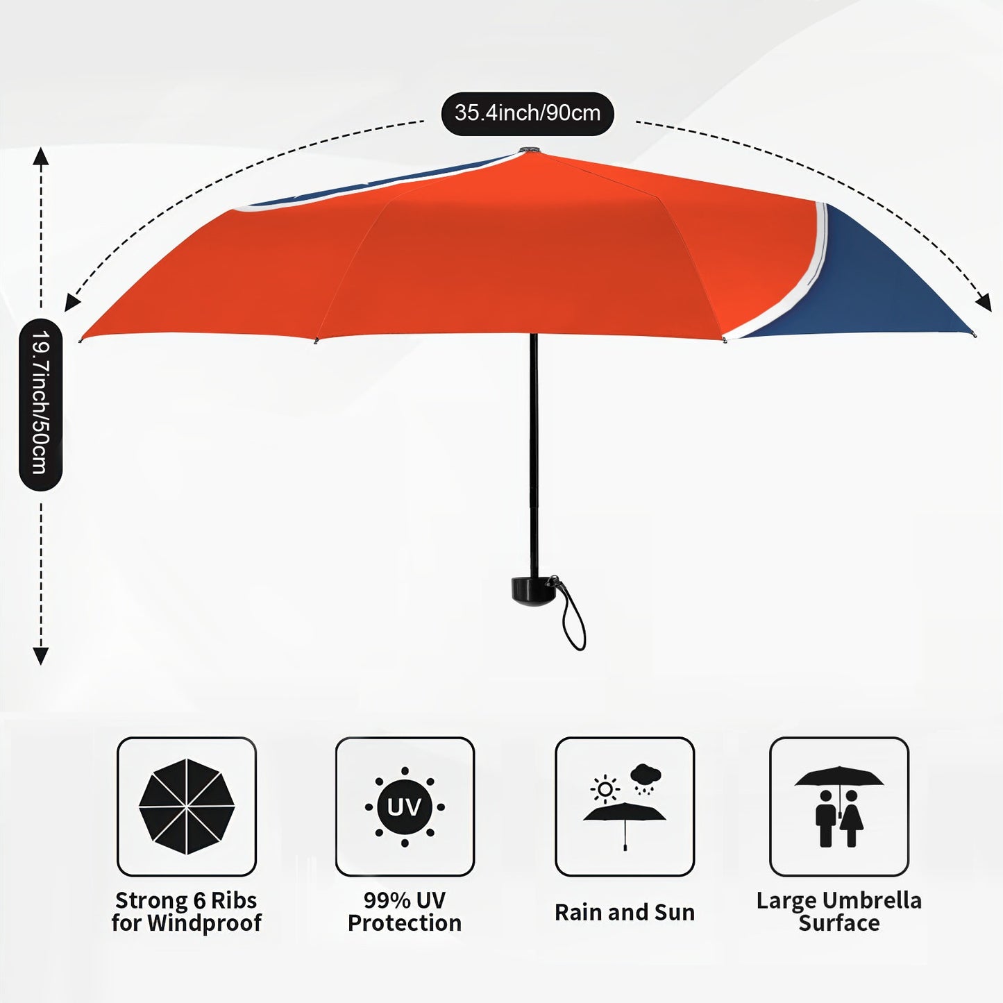 Tennessee Flag Inspired Mini Compact Umbrella