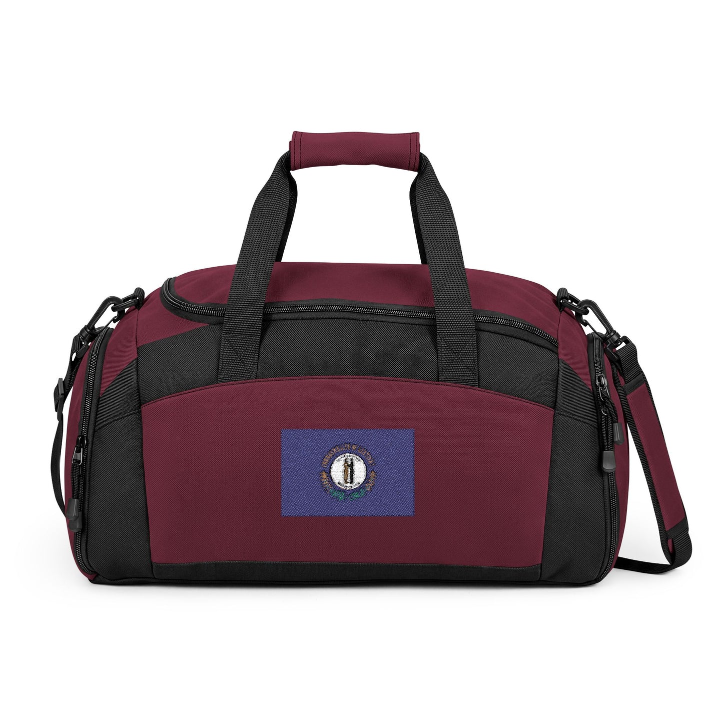 Kentucky Flag Gym Bag — Black Duffle with Embroidered Kentucky Flag