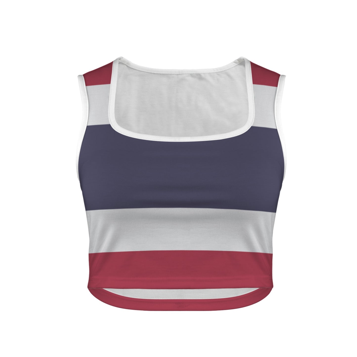 Thailand Flag Inspired Square Neck Crop Tank Tops
