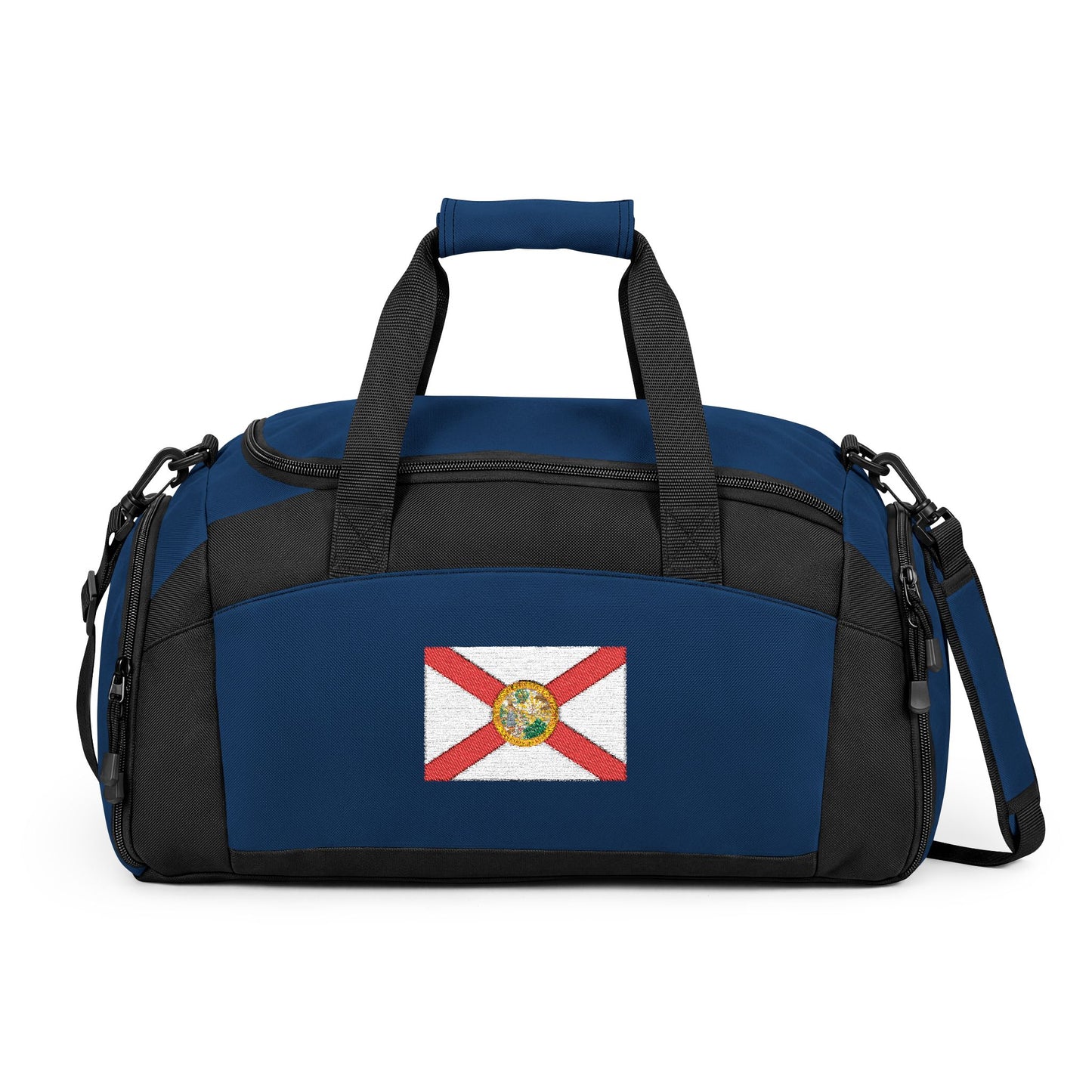 Florida Flag Gym Bag — Black Duffle with Embroidered Florida Flag