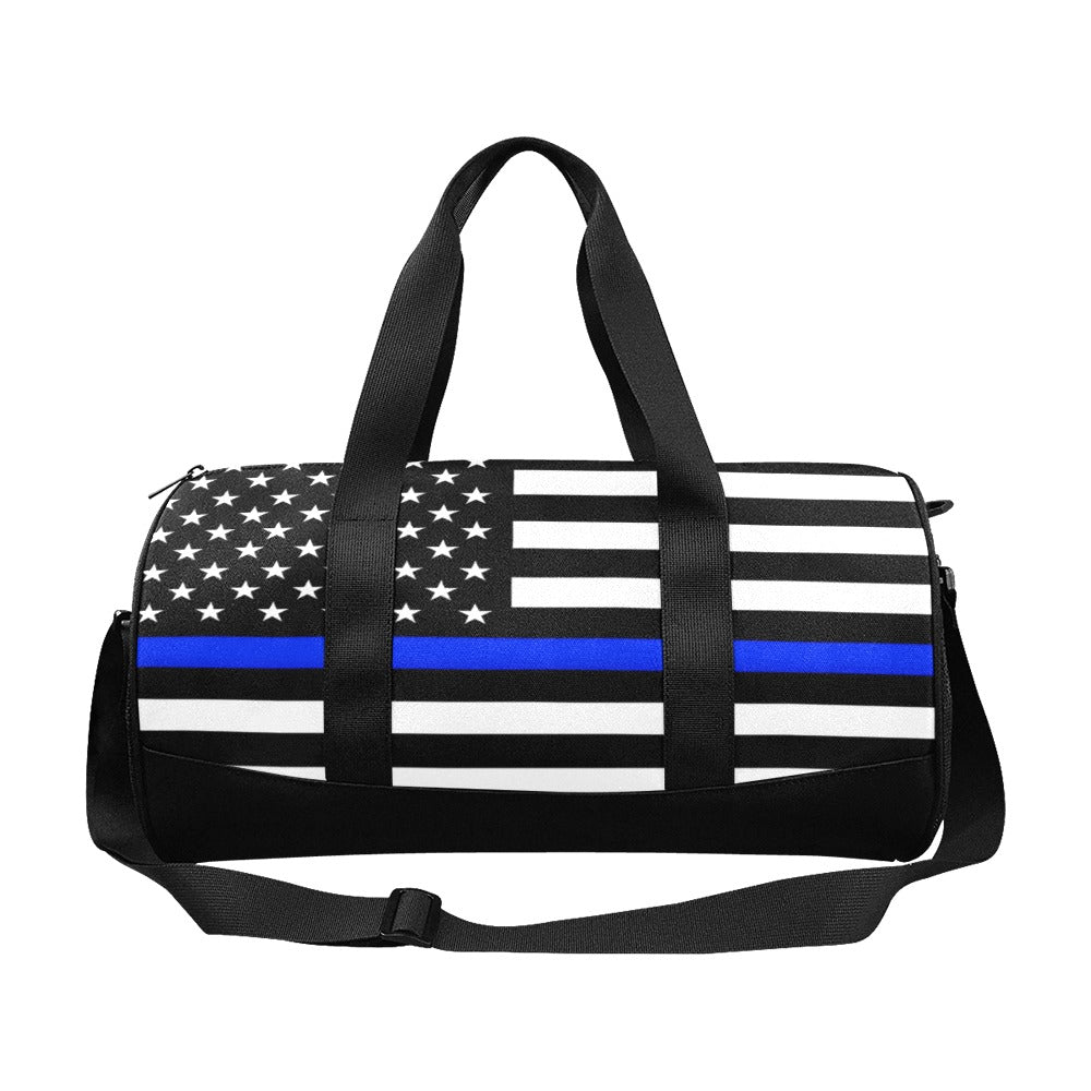 Thin Blue Line Flag Inspired Travel Duffel Bag