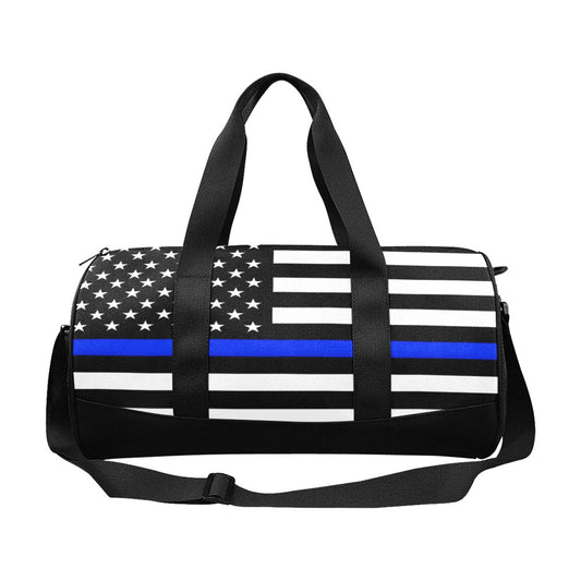 Thin Blue Line Flag Inspired Travel Duffel Bag
