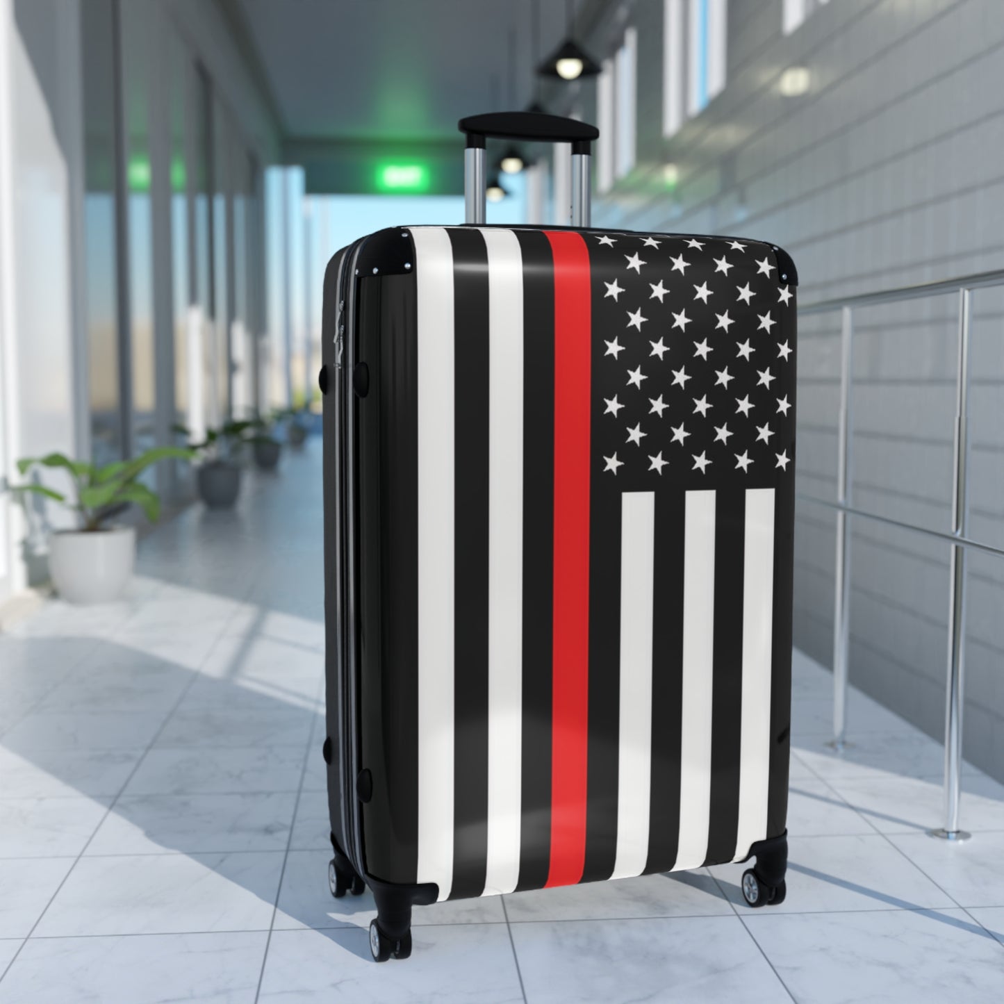 Thin Red Line Flag Suitcase