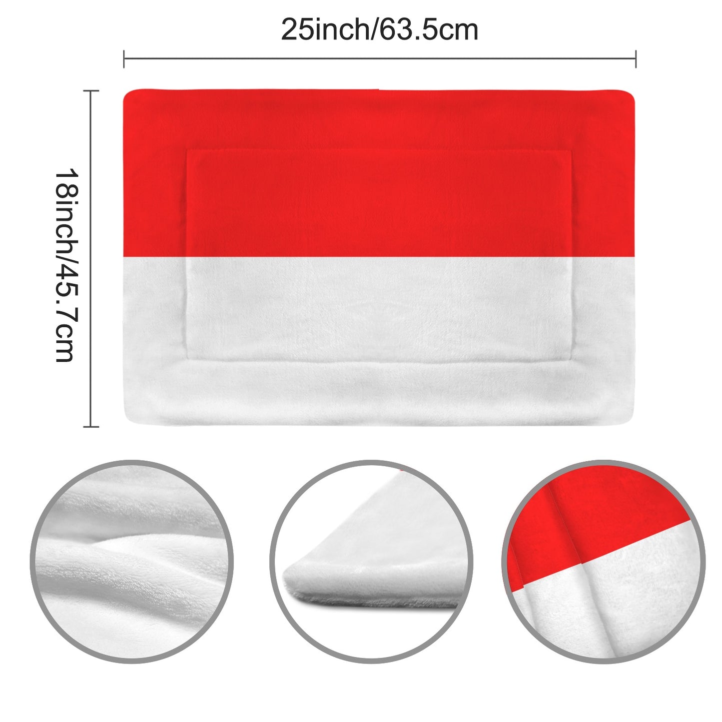 Indonesia Flag Inspired Pet Mat 25x18inch (Made in the USA)