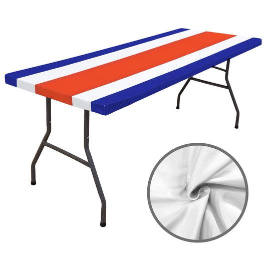 Costa Rica Flag Inspired Custom Elastic Fitted Tablecloth 72x30 inch (Made in the USA)