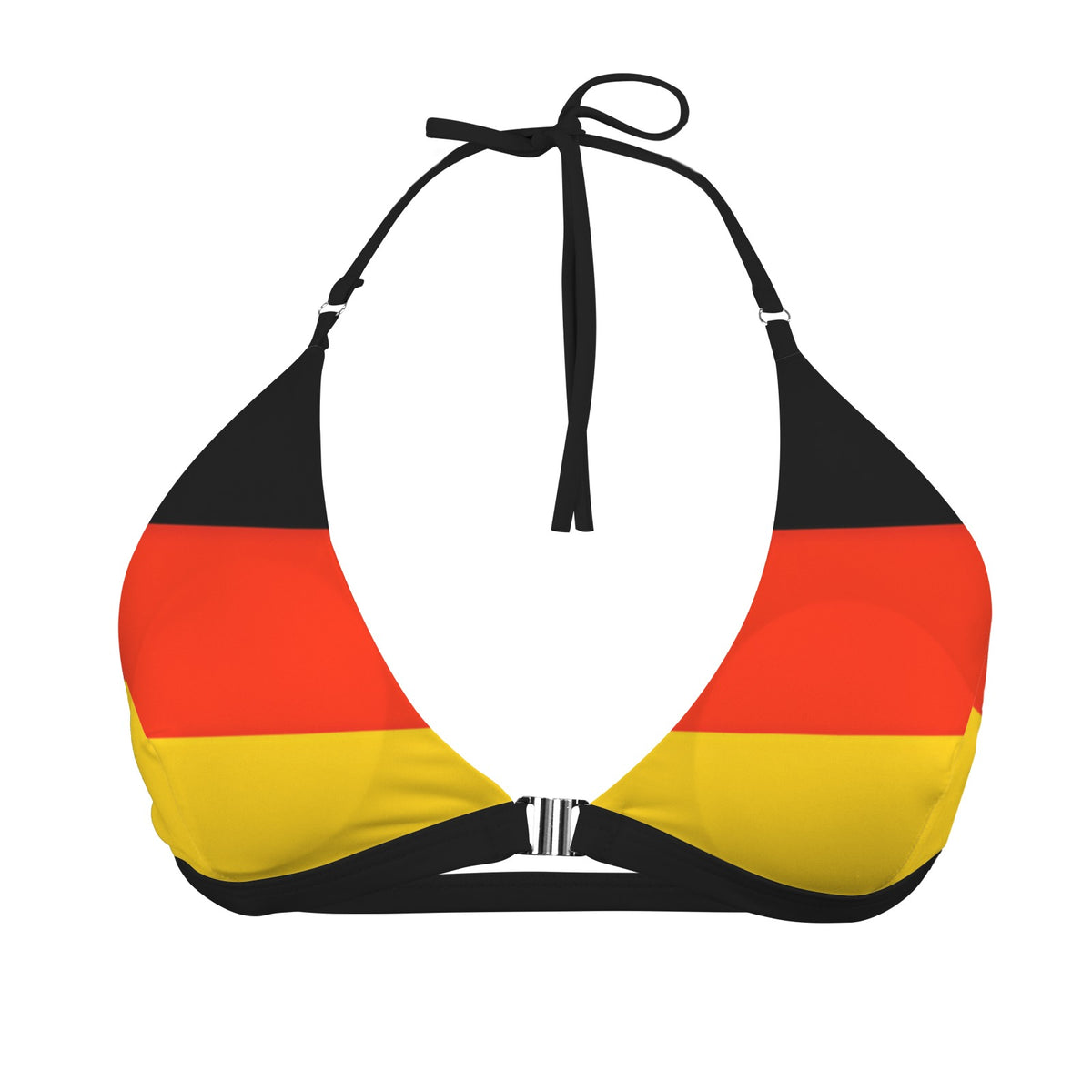 Germany Flag Inspired Front Buckle Triangle Bikini Top