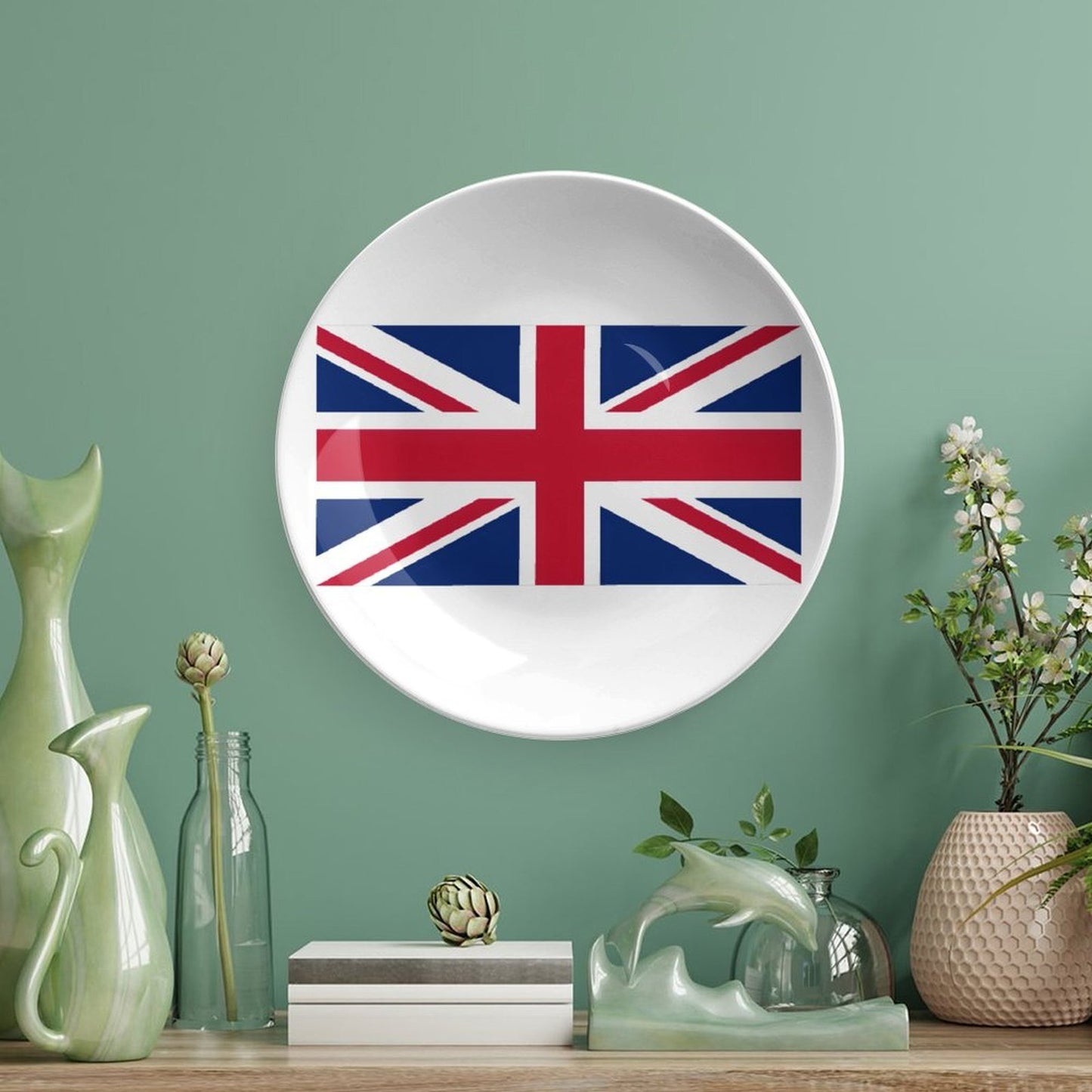 UK/Great Britain Flag Inspired Bone China Decorative Plate