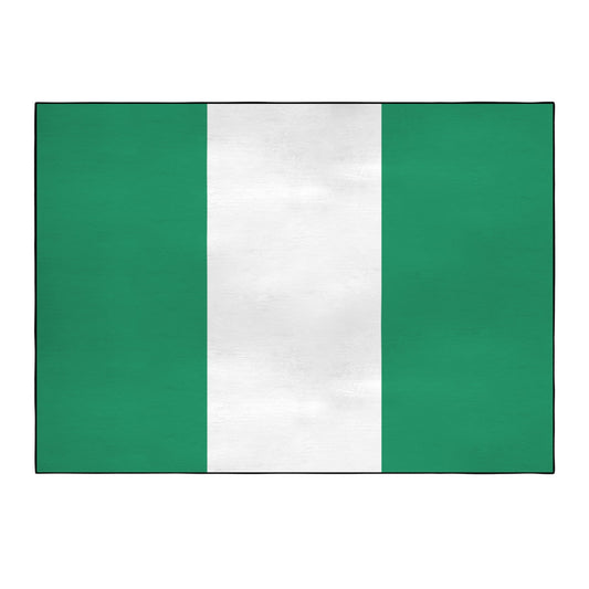 Nigeria Flag Inspired 84x60 Inch Area Rug with Black Binding (Made in the USA)