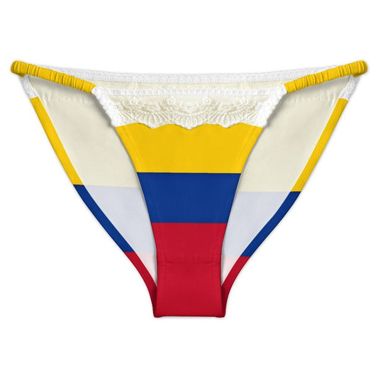 Colombia Flag Inspired Lace Trim Underwear