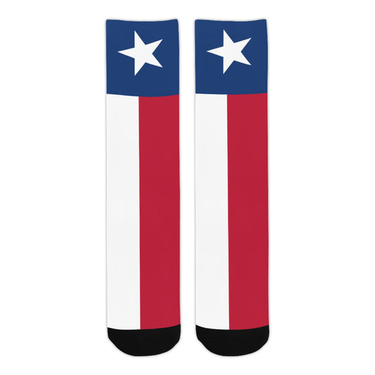 Texas Flag Inspired Socks Printed in the USA Crew Socks | Ships from USA