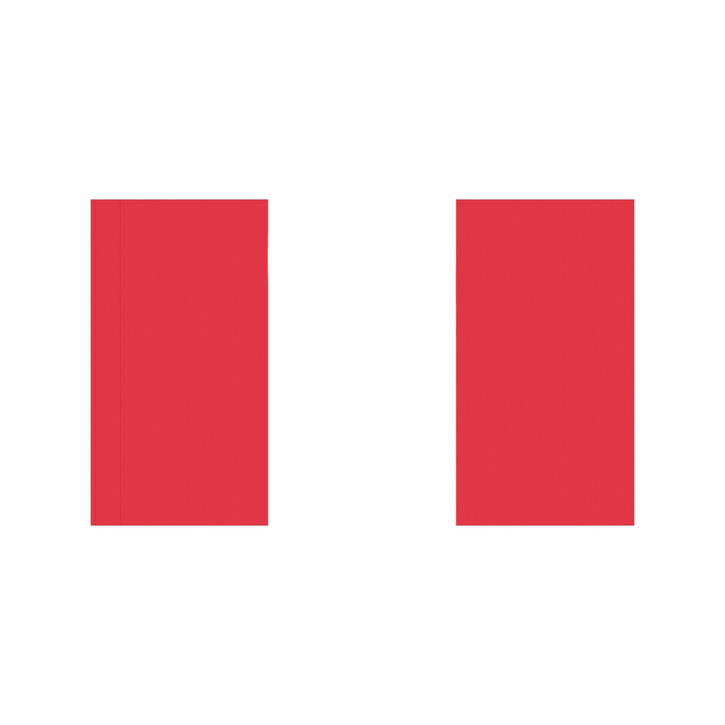 Two red vertical flags from Luv My Flag brand.