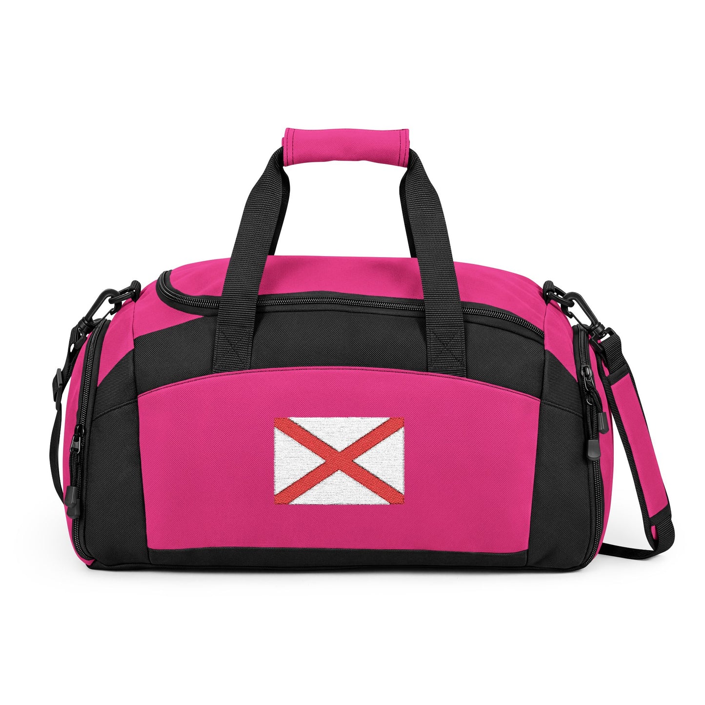 Alabama Flag Gym Bag — Black Duffle with Embroidered Alabama Flag