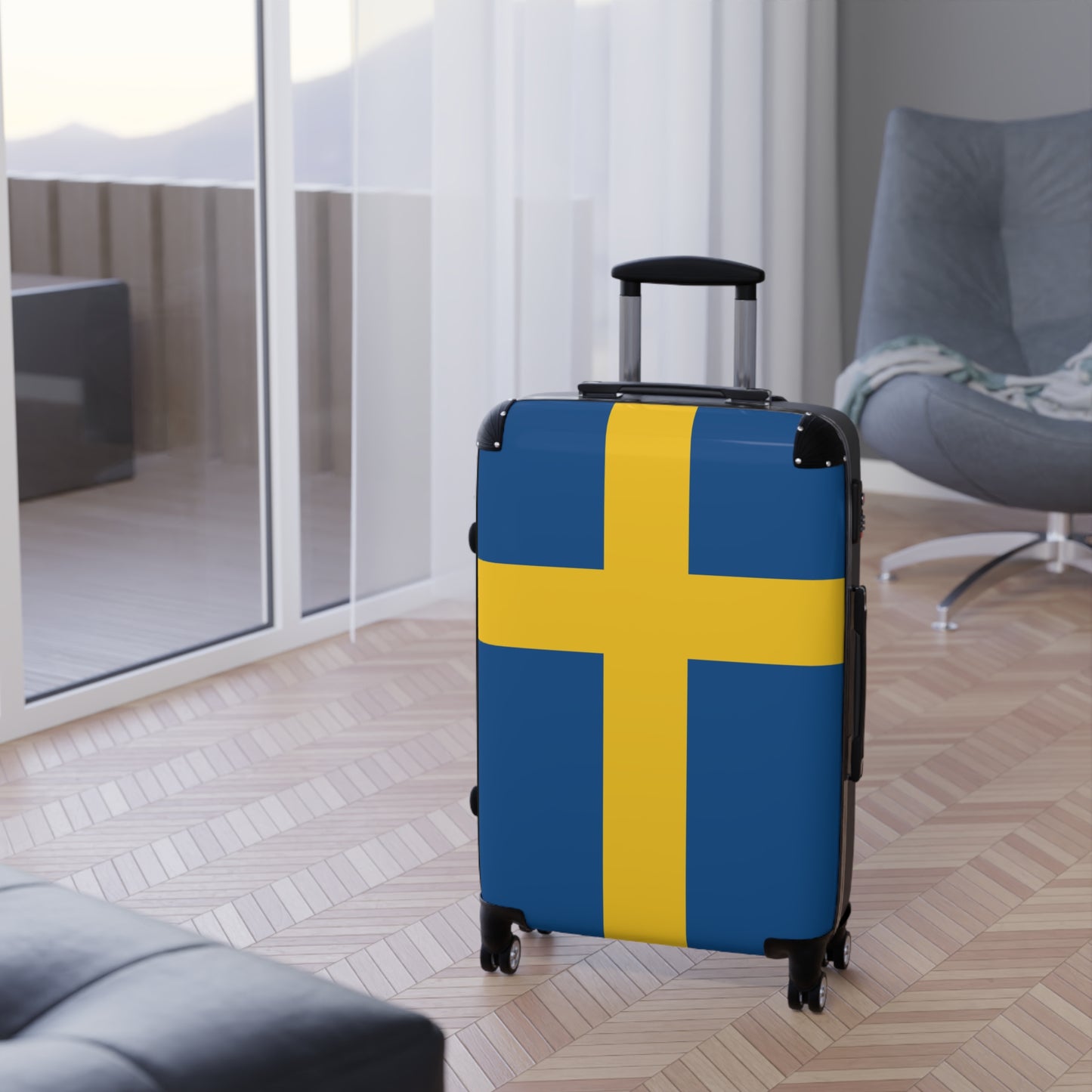 Sweden Flag Inspired Suitcase