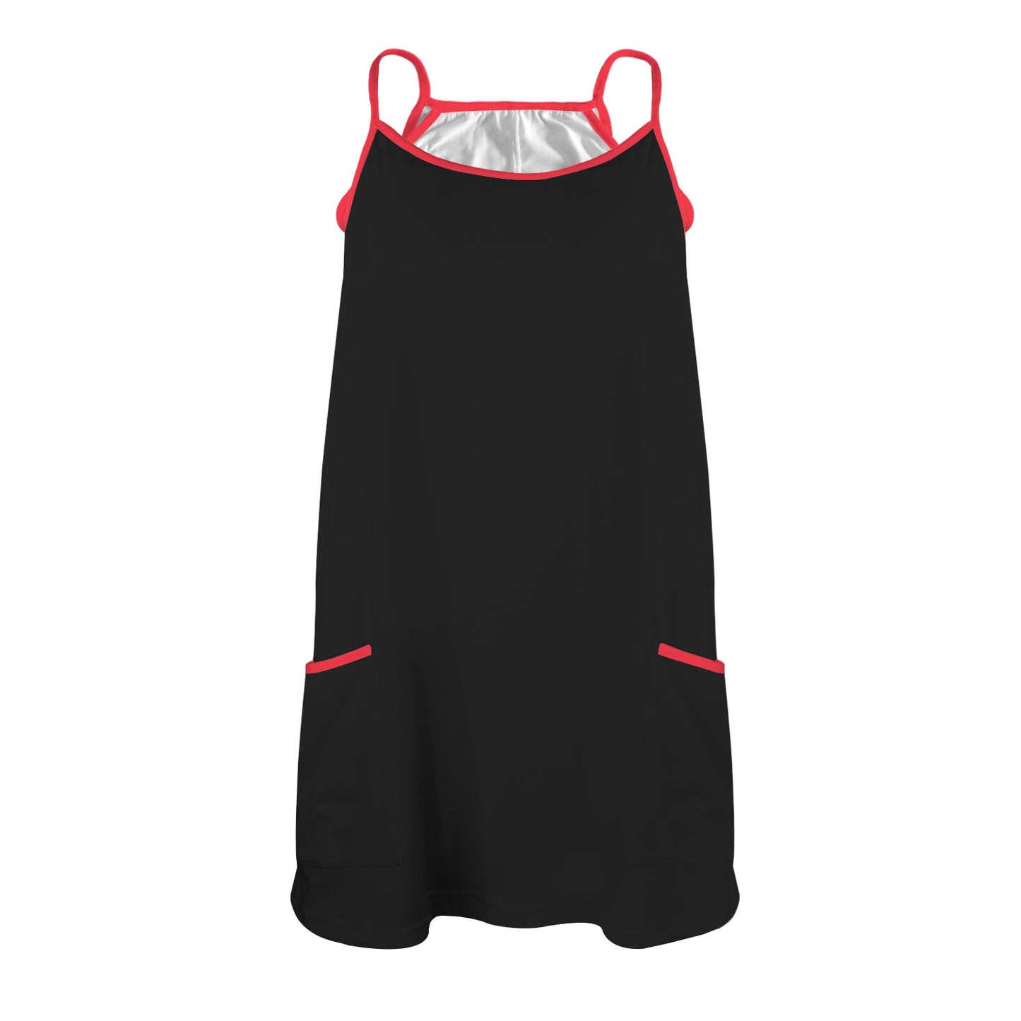 Thin Red Line Flag Inspired Women's Double-Layered Camisole Dress