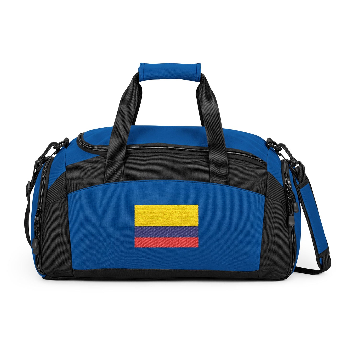 Colombia Flag Gym Bag — Black Duffle with Embroidered Colombia Flag