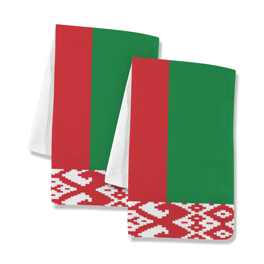 Belarus Flag Inspired Kitchen Towel 40X60cm (Pack of 2) | Printed In the USA