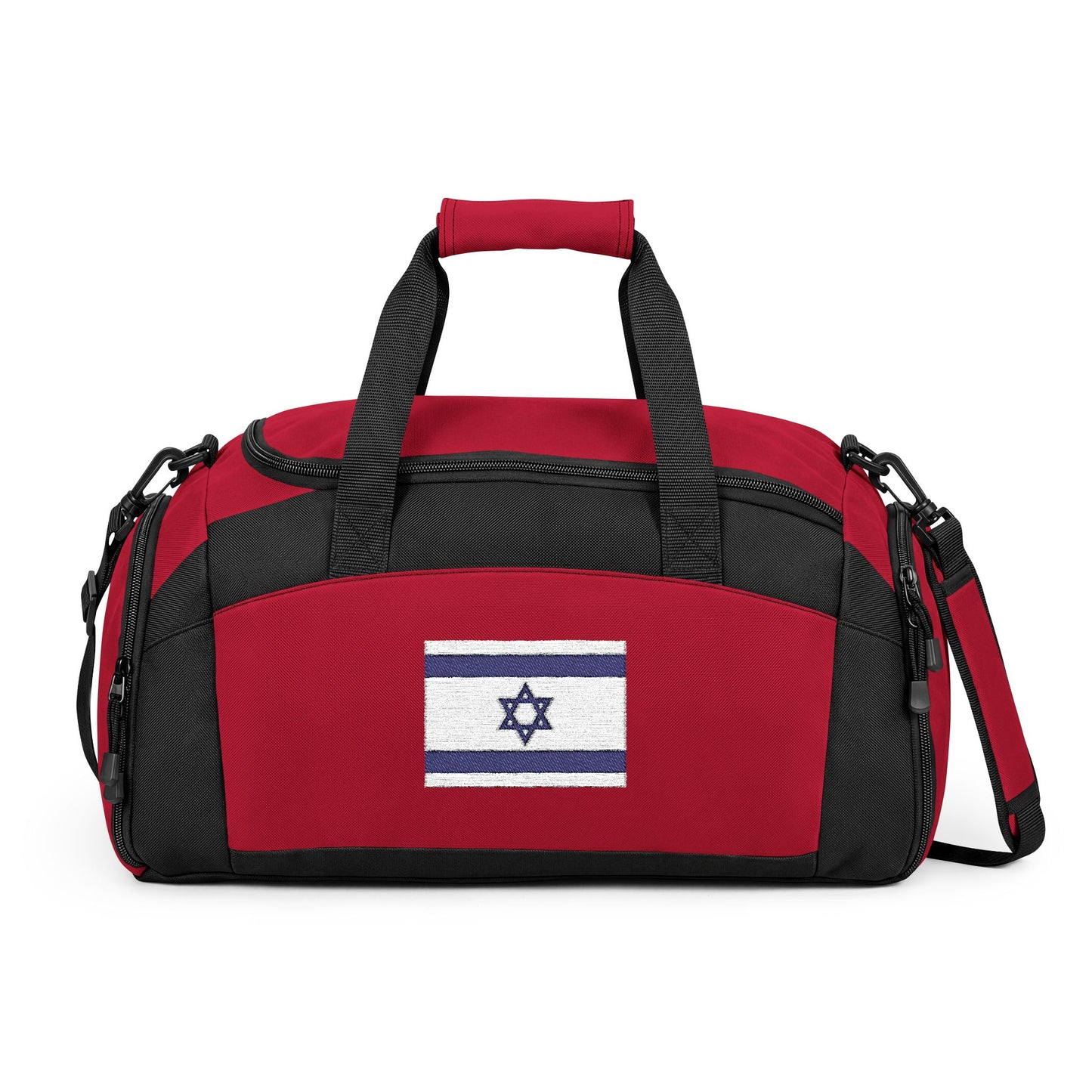 Isreal Flag Gym Bag — Black Duffle with Embroidered Israel Flag