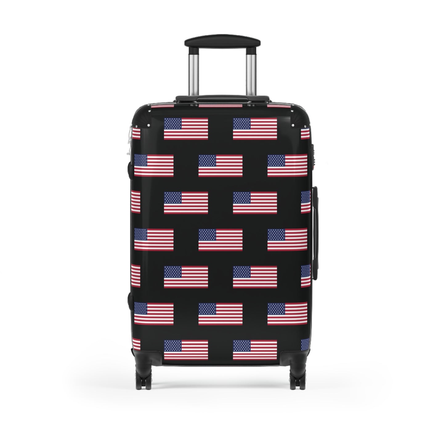 USA/American Flag Inspired Pattern on Black, Suitcase