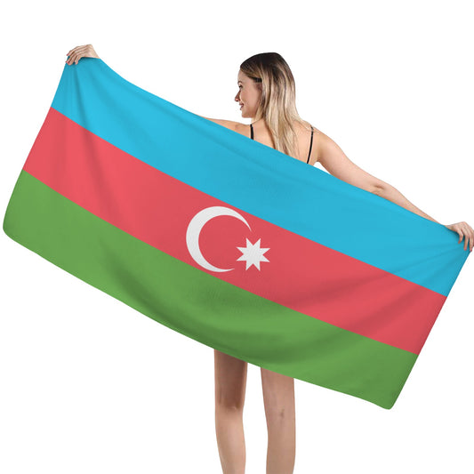Azerbaijan Flag Inspired Custom Bath Towel 29"x58"(Made in USA)