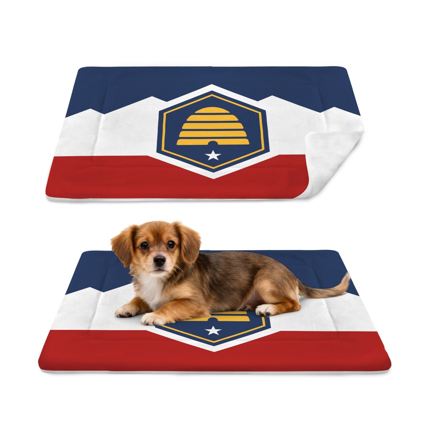 Utah Flag Inspired Pet Mat 25x18inch (Made in the USA)