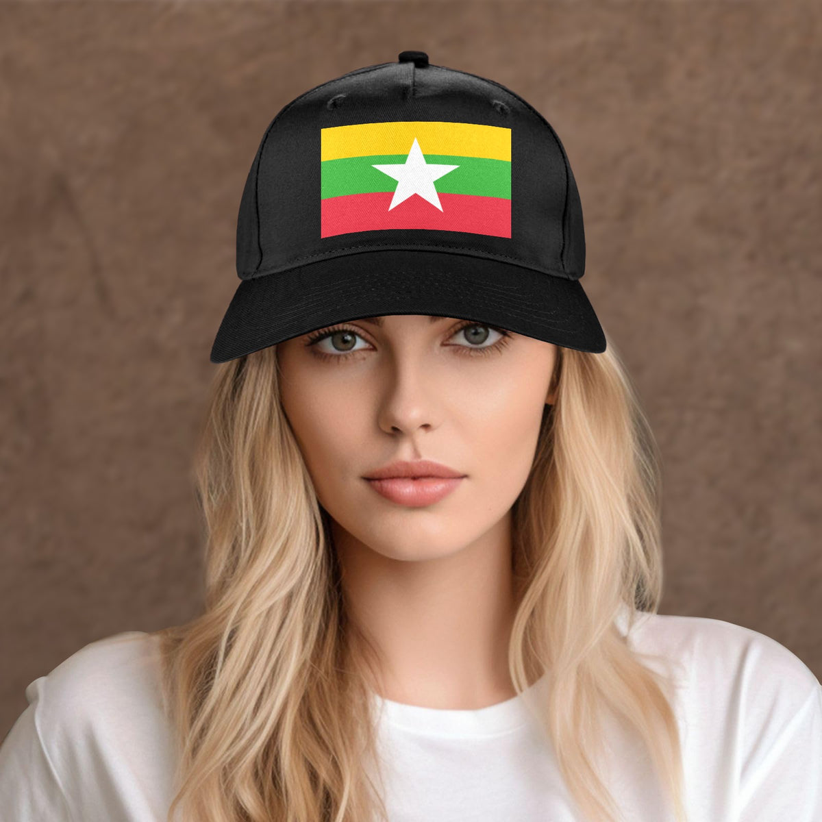 Myanmar Flag Inspired Baseball Cap | Printed in the USA